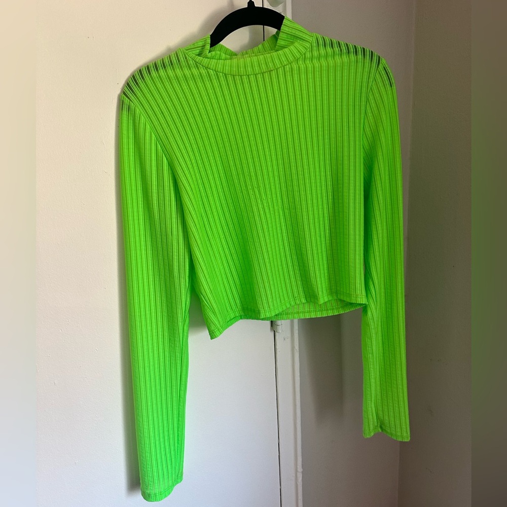 Neon Green Long Sleeve Festival Shirt , Size M